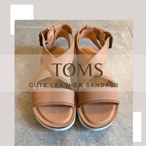 TOMS Beige Leather Sandals
